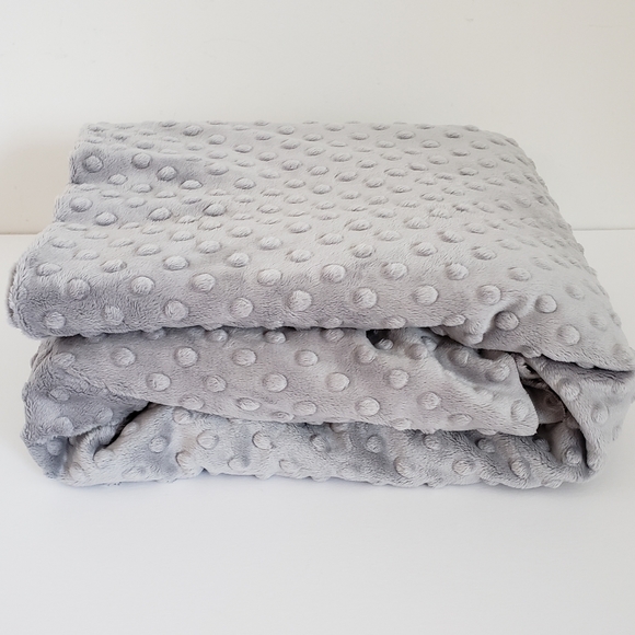 Grey Minky Dimple Dots Fabric By The Yard - Picture 3 of 8